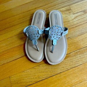 Gold and silver studded Juniper + Lime slip on sandals